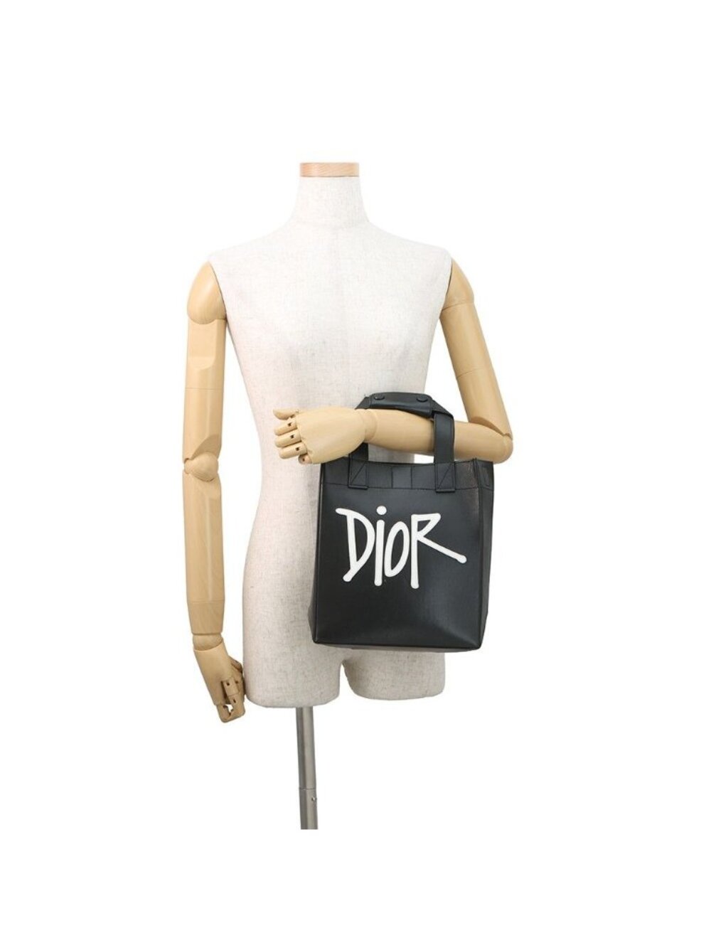 Dior Handbag and Shawn D-dior Mini Tote Leather Black Stussy Collaboration - Picture 4 of 10
